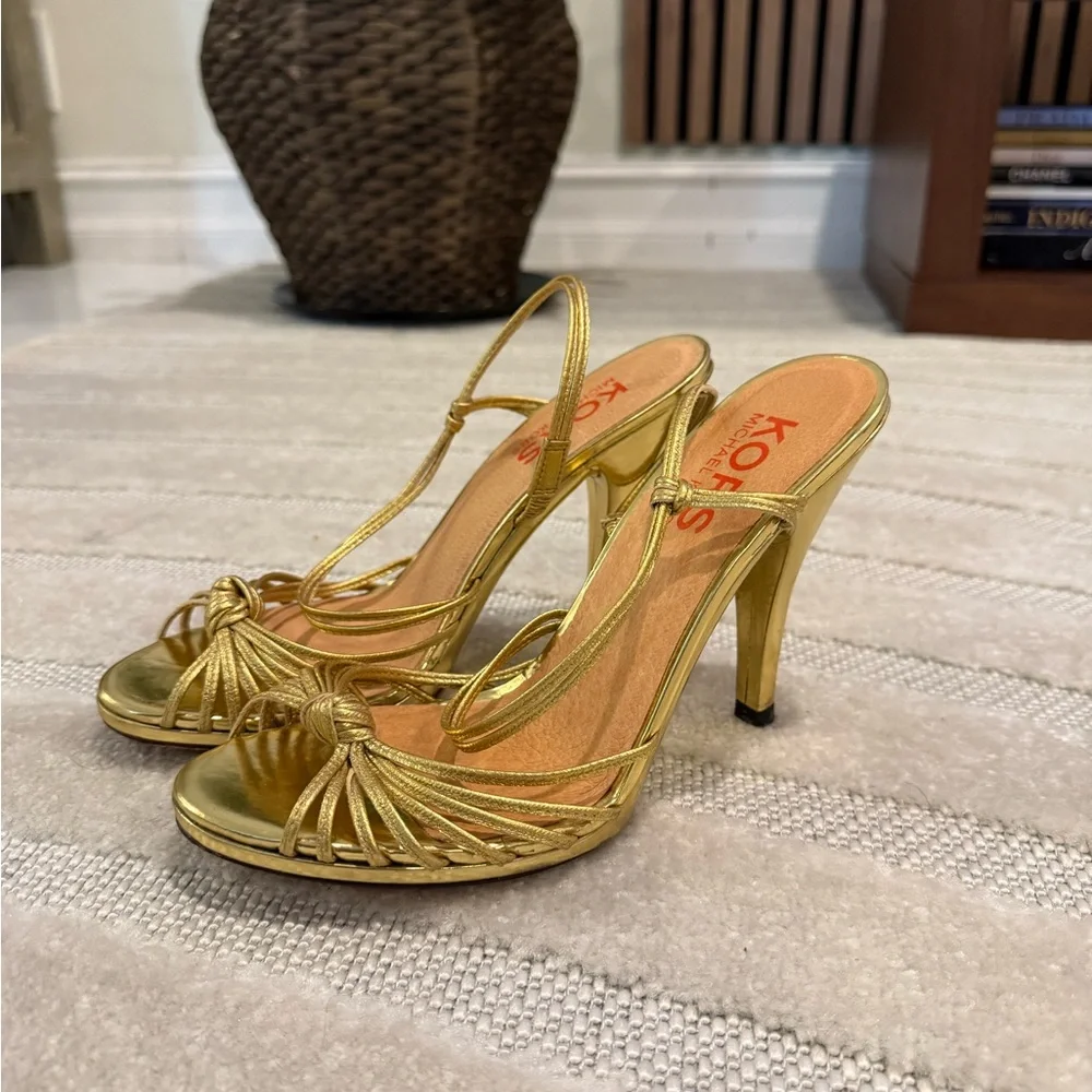 Gold Strappy Heels by Michael Kors - Picture 1 of 2